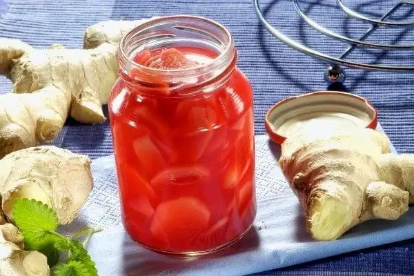 a jar of pickled ginger 